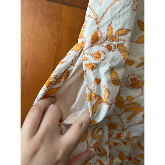 Maeve by Anthropologie Women's Floral Sweetheart Mini Dress Orange/White Size L - Picture 6 of 15